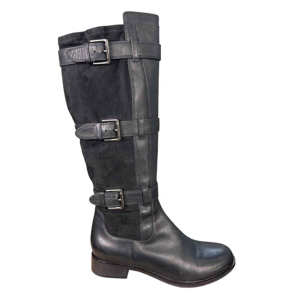 Nike X Cole Haan Air Avalon Black Leather Buckle Riding Boot Size US 10